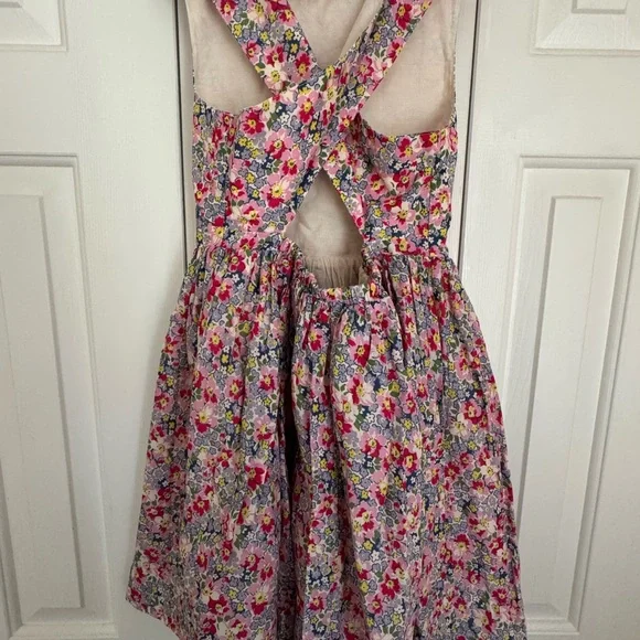 Mini Boden Pink and Red Criss Cross Sundress - Picture 3 of 3